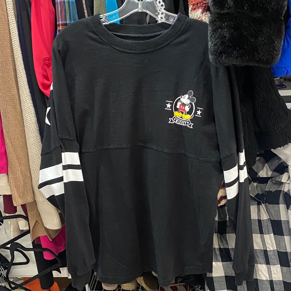 Disney Black and White Mickey Mouse jersey Long Sleeve Tee